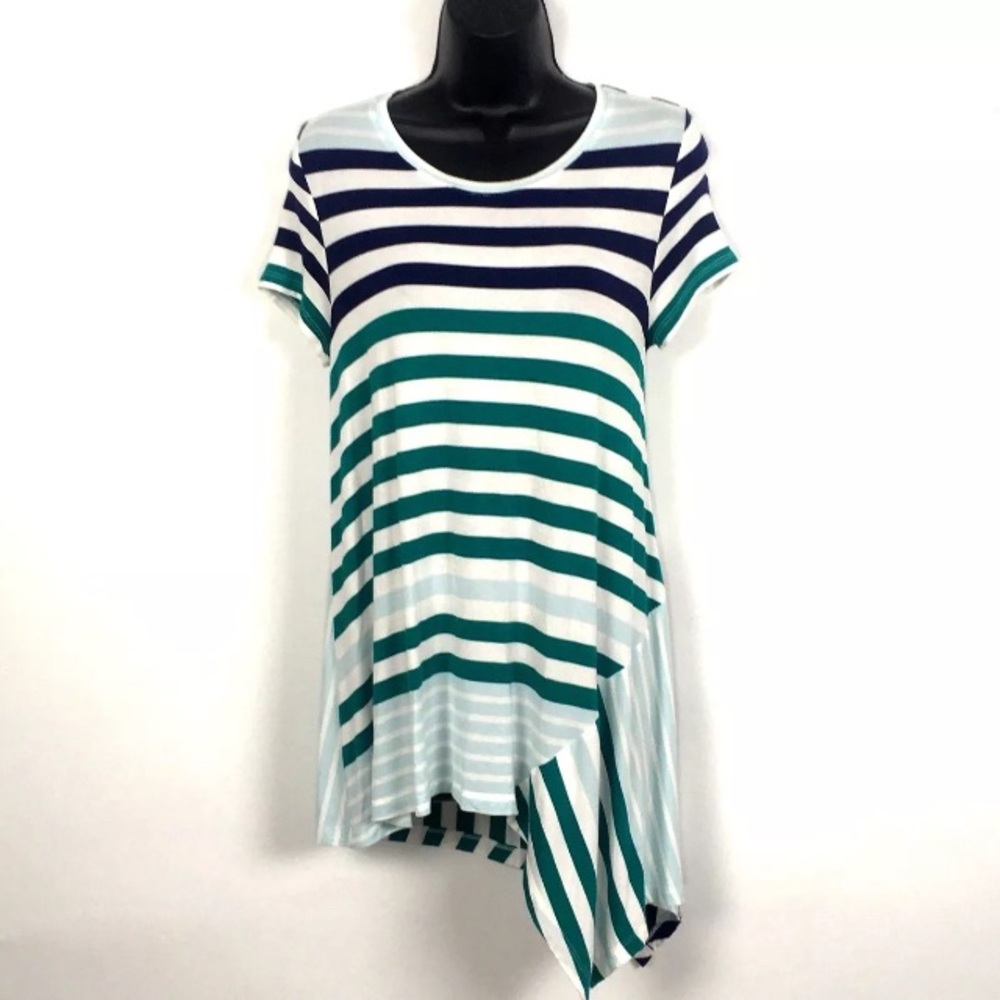 Anthropologie S Little Yellow Button knit top Asymmetric shirt draped